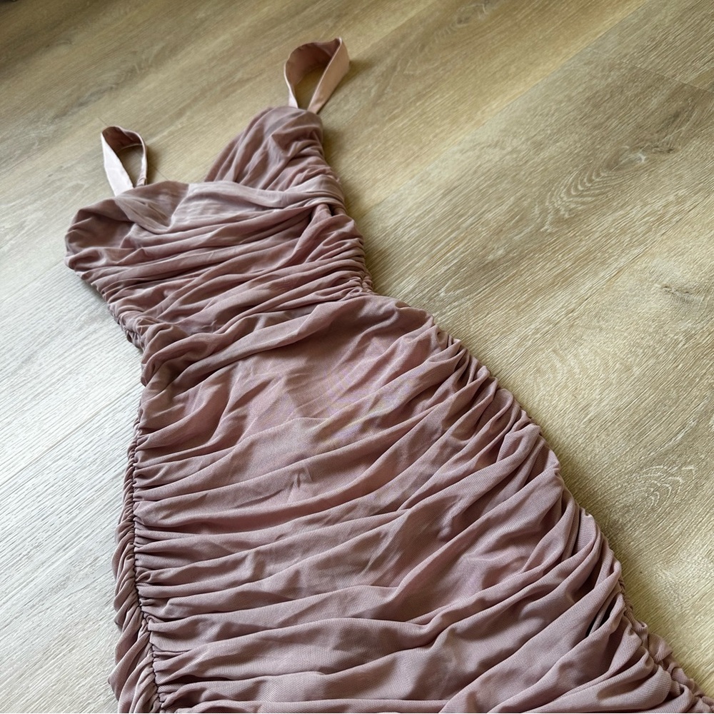 Midi length evening dress. Extra stretchy fabric that hugs perfectly!